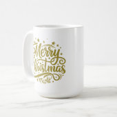 Kerstgroet met sterren koffiemok (Voorkant links)