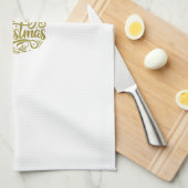 Kerstgroet met sterren theedoek (Quarter Fold)