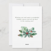 Kerstgroet met takje hulstbessen feestdagenkaart (Achterkant)