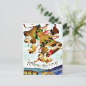 Kerstgroet met twee engelen feestdagenkaart (Staand voorkant)
