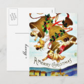 Kerstgroet met twee engelen feestdagenkaart (Voorkant / Achterkant)