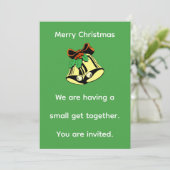 Kerstgroet met Uitnodiging (Staand voorkant)