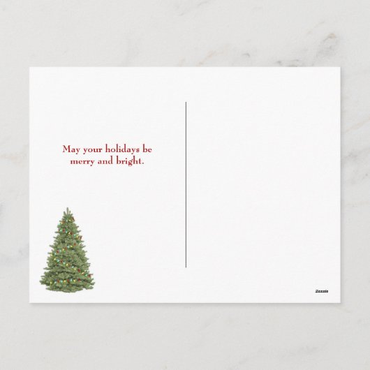 Kerstgroet op buffelplaid feestdagenkaart (Achterkant)