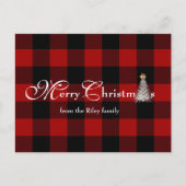 Kerstgroet op buffelruit feestdagenkaart (Voorkant)