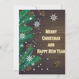 Kerstgroet op een houten achtergrond  feestdagenkaart