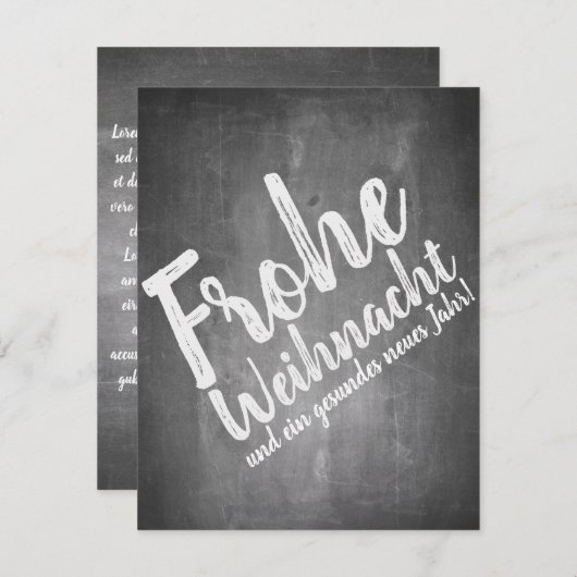 Kerstgroet op het krijtbord (Voorkant / Achterkant)