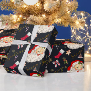  kerstgroet op zwart cadeaupapier