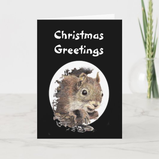 Kerstgroet Originele Nutkraker Squirrel Feestdagen Kaart (Voorkant)