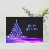 Kerstgroet Paarse boomwinter Feestdagenkaart (Staand voorkant)