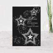 Kerstgroet - Pastor/familie Sparkly Stars Feestdagen Kaart (Voorkant)