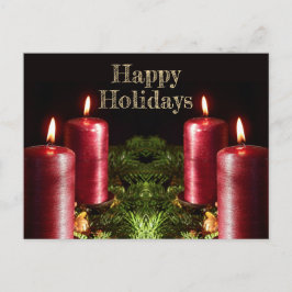 Kerstgroet Rode Kaarsen Wintervakantie Briefkaart