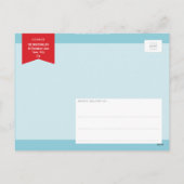 KERSTGROET rode neus rendier rudolph blauw Feestdagenkaart (Achterkant)