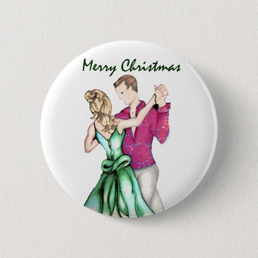 kerstgroet ronde button 5,7 cm (Voorkant)