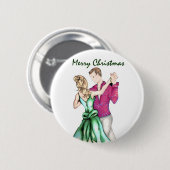 kerstgroet ronde button 5,7 cm (Voorkant /achterkant)