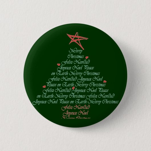 kerstgroet ronde button 5,7 cm (Voorkant)
