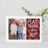 Kerstgroet | Rood | Foto Feestdagenkaart (Staand voorkant)