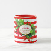 Kerstgroet Rood gestreepte Mok (Midden)