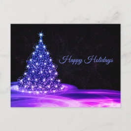 Kerstgroet Roze Blauwe winter Zwarte Briefkaart