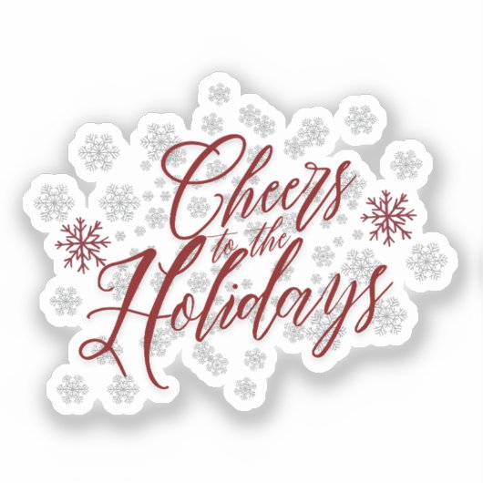 Kerstgroet - Sierlijke kalligrafie  Sticker (Voorkant)