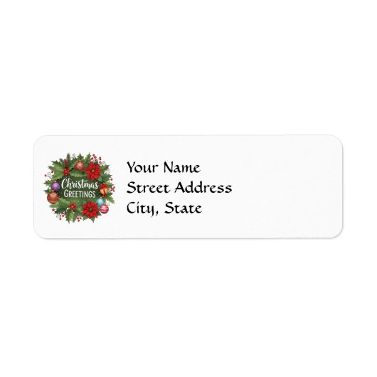 Kerstgroet sjabloon, etiket (Voorkant)