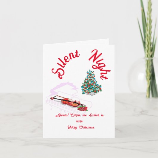 Kerstgroet: Stille Nacht Feestdagen Kaart (Voorkant)