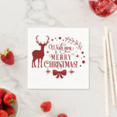 Kerstgroet Typografie met Herten Servet (Insitu)