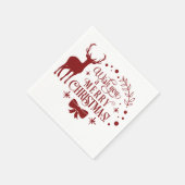Kerstgroet Typografie met Herten Servet (Hoek)