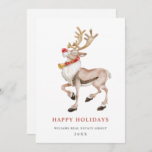 Kerstgroet van Bedrijfsrendier Feestdagenkaart (Voorkant / Achterkant)