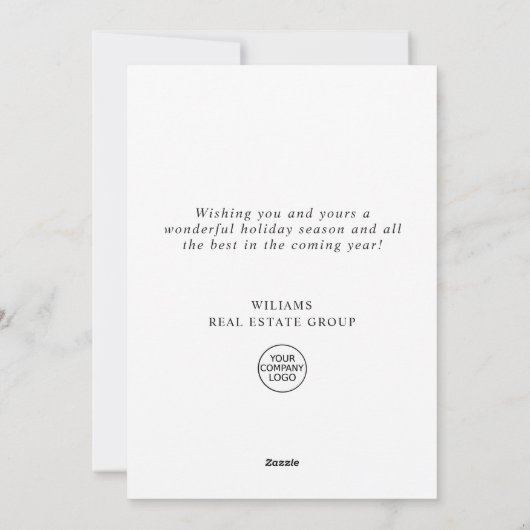 Kerstgroet van Bedrijfsrendieren Feestdagenkaart (Achterkant)