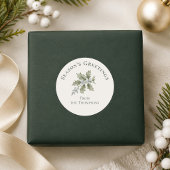 Kerstgroet van botanisch groen ronde sticker