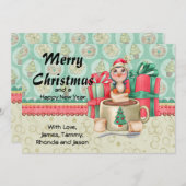 Kerstgroet van Cocoa Penguin Feestdagenkaart (Voorkant / Achterkant)