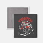 Kerstgroet van de Krampus Kerstduivel Magneet (Voorkant / Achterkant)