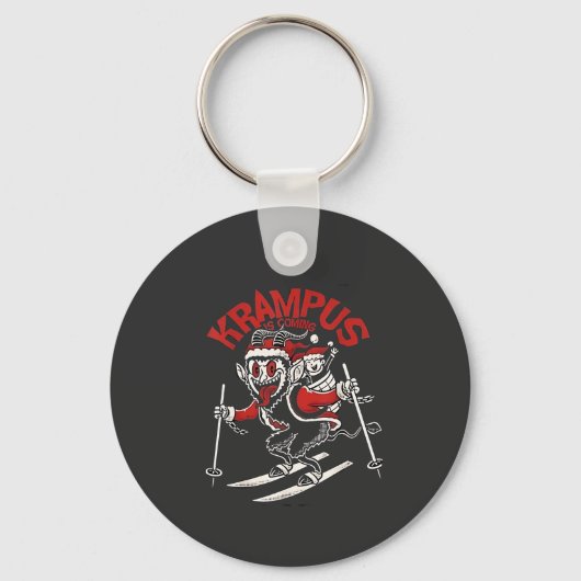 Kerstgroet van de Krampus Kerstduivel Sleutelhanger (Voorkant)
