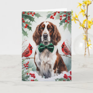 Kerstgroet van Engelse Setter-hond Kaart