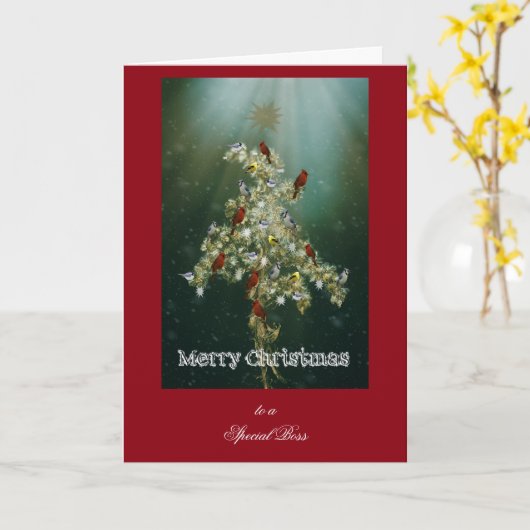 Kerstgroet van Guldenroede & Zangvogels Kaart (Gele Bloem)