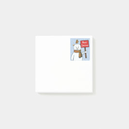 Kerstgroet van ijsbeer en roodborstje post-it® notes