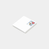 Kerstgroet van ijsbeer en roodborstje post-it® notes (Schuin)