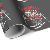 Kerstgroet van Krampus Kerstduivel Cadeaupapier (Rol Hoek)