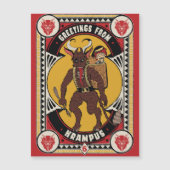 Kerstgroet van Krampus teken dragen speelgoed (Voorkant)