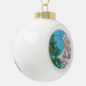Kerstgroet van NANNY/GRAMMY Handbeschilderd Keramische Bal Ornament (Links)