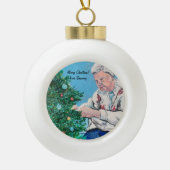 Kerstgroet van NANNY / GRAMMY handgeschilderd Keramische Bal Ornament (Voorkant)