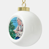 Kerstgroet van NANNY / GRAMMY handgeschilderd Keramische Bal Ornament (Rechts)