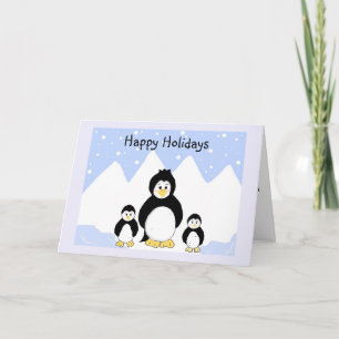 Kerstgroet van pinguïns feestdagen kaart