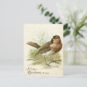 Kerstgroet van Robin Bird uit 1908 Briefkaart (Staand voorkant)