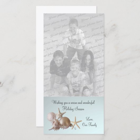 Kerstgroet vanuit de schelp feestdagenkaart (Voorkant / Achterkant)