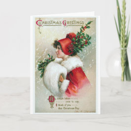 "Kerstgroet" Vintage Feestdagen Kaart