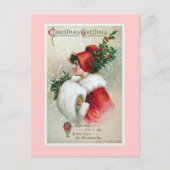 "Kerstgroet" Vintage Feestdagenkaart (Voorkant)