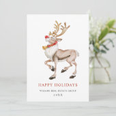 Kerstgroet voor Bedrijfsrendieren Feestdagenkaart (Staand voorkant)