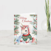 Kerstgroet voor eenhoorn kaart (Voorkant)