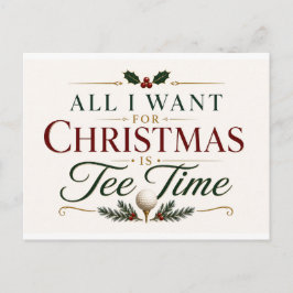Kerstgroet voor golfers briefkaart